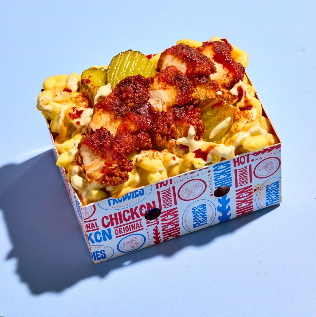 Mac 'n cheese met hot chicken